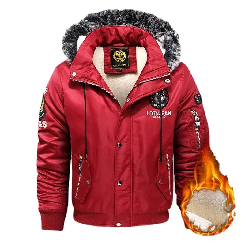 Men Winter Hooded Down Jackets Fleece Parkas Warm Coats New Male Outwear Casual Winter Coats Good Quality Men Slim Fit Jackets 4