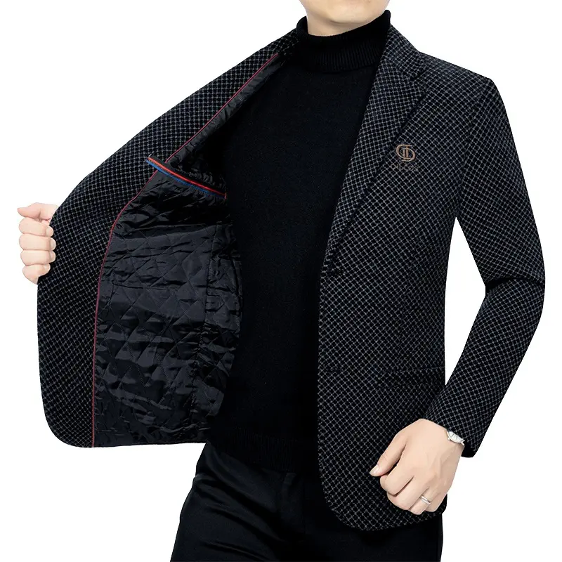 High Quality New Winter Men Plaid Business Casual Blazers Jackets Formal Wear Suits Coats Man Slim Fit Blazers Jackets Size 4XL