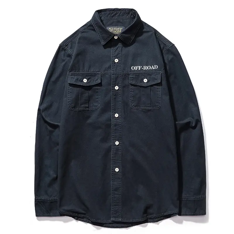 Men Military Outdoor Shirts New Spring Male Cotton Casual Multi-pocket Tooling Shirts High Quality Man Solid Long-sleeved Shirts
