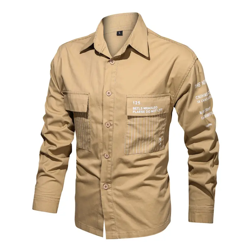 Men Military Multi-pockets Long-sleeved Tooling Shirts Male Cotton Outdoor Casual Shirts Quality Man Large Size Solid Shirts 6XL