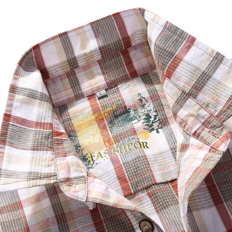 New Spring Men Long-sleeved Plaid Casual Shirts High Quality Male Cotton 100% Outdoor Loose Shirts Man Large Size Shirts 4XL