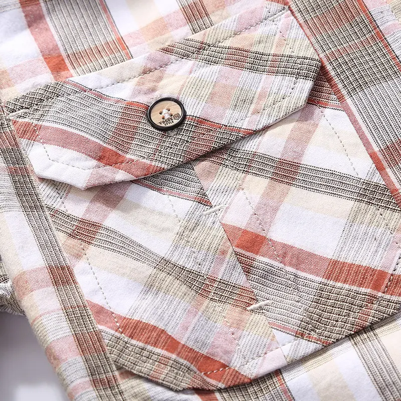 New Spring Men Long-sleeved Plaid Casual Shirts High Quality Male Cotton 100% Outdoor Loose Shirts Man Large Size Shirts 4XL