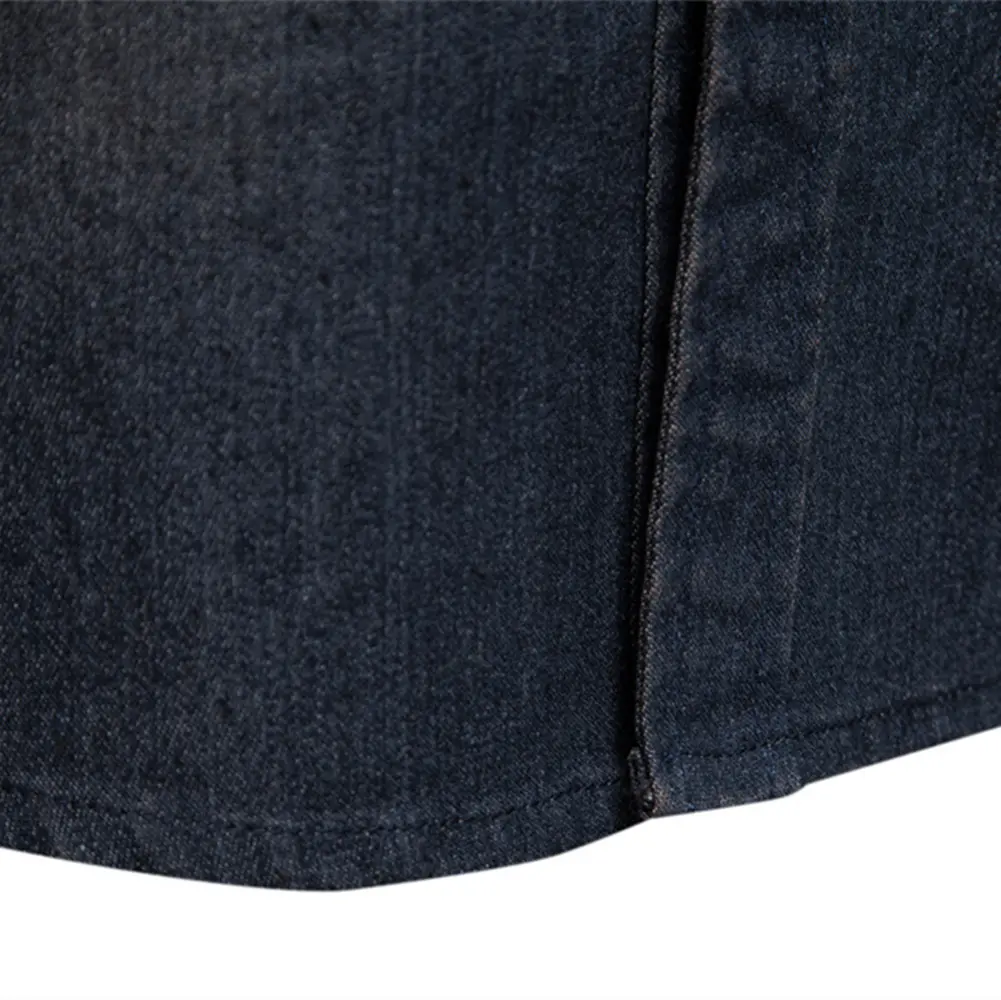 Men Long Sleeve Denim Shirts New Fashion Male Blue Casual Jeans Shirts High Quality Man Cotton Slim Fit Denim Shirts US Size