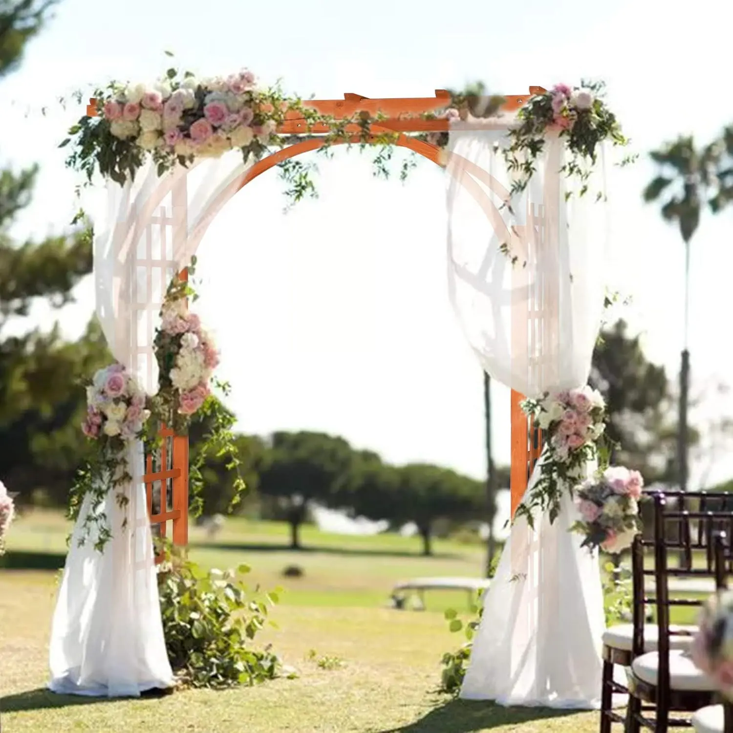 85in Wooden Arbor, Wedding Arch for Ceremony, Wood Trellis for Plant Climbing, Christmas Decor Pergola for Garden Backyard