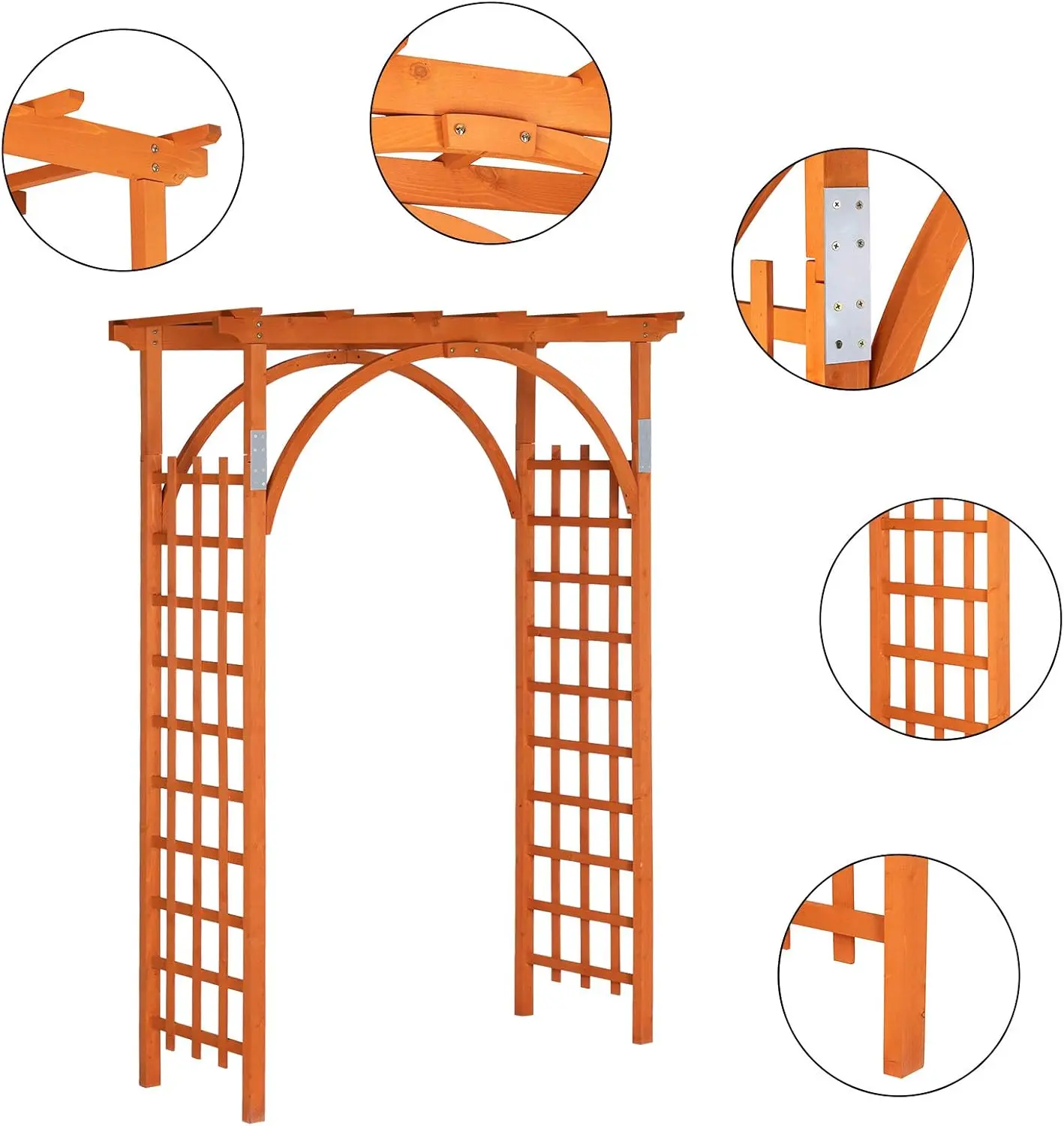 85in Wooden Arbor, Wedding Arch for Ceremony, Wood Trellis for Plant Climbing, Christmas Decor Pergola for Garden Backyard