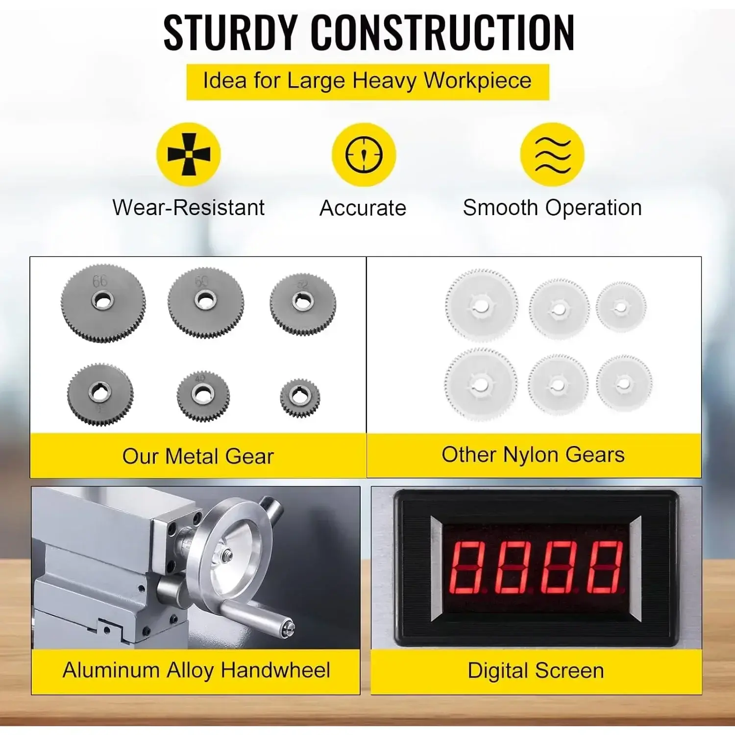 210x800 Mini Lathe Machine, 2500 RPM Variable Speed Change, 850W Precision Mini Lathe, Milling Machine for Various Metal Turning