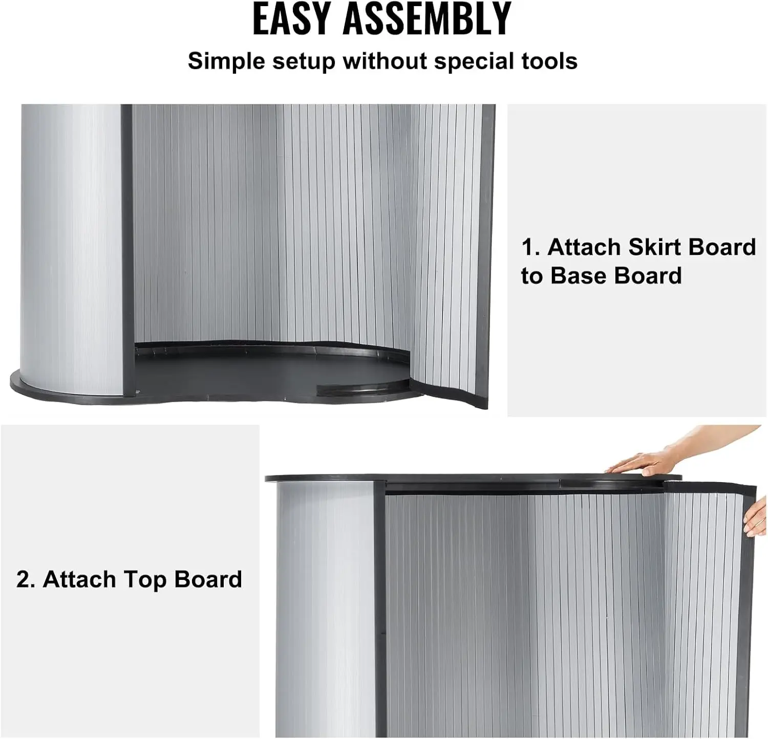 Portable Tradeshow Podium Table, 35.43" x 19.29" x 37.01", Display Exhibition Counter Stand Booth Fair with Wall