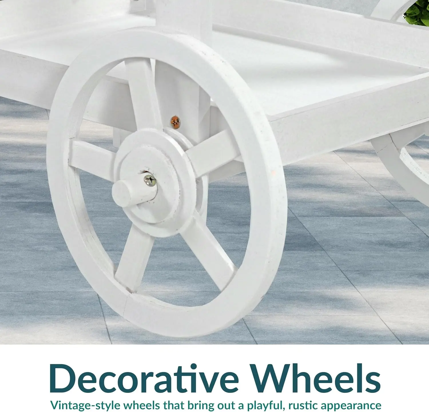 Flower Cart Display Stand with Wheels，Dessert Candy Cart，Market Flower Display Stand ，2 Shelves，Fir Wood ，White