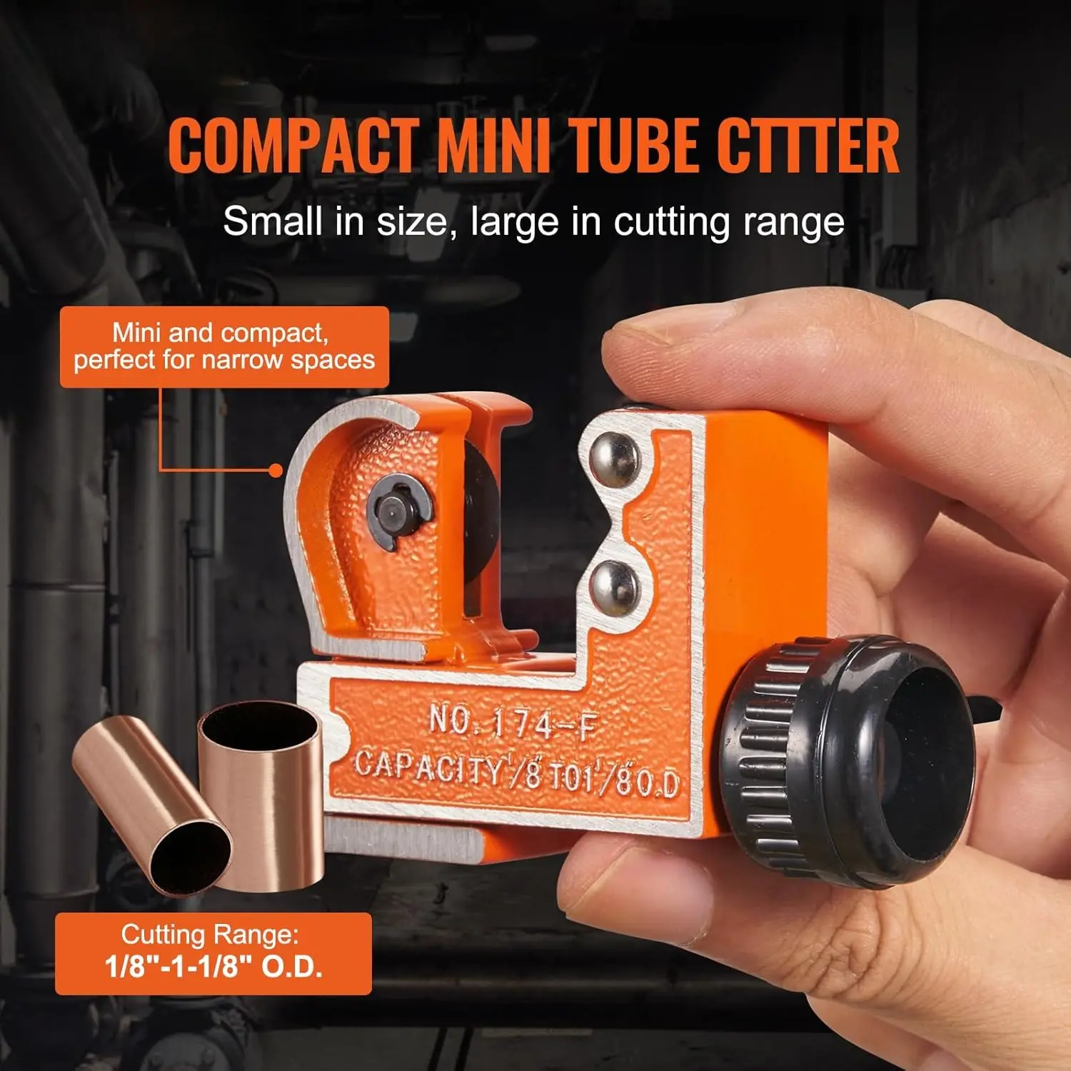 Mini Copper Tubing Cutter, Mini Tubing Cutter for 1/8 to 1-1/8 Inch Copper Tubing, Heavy Duty Portable Tube Cutter