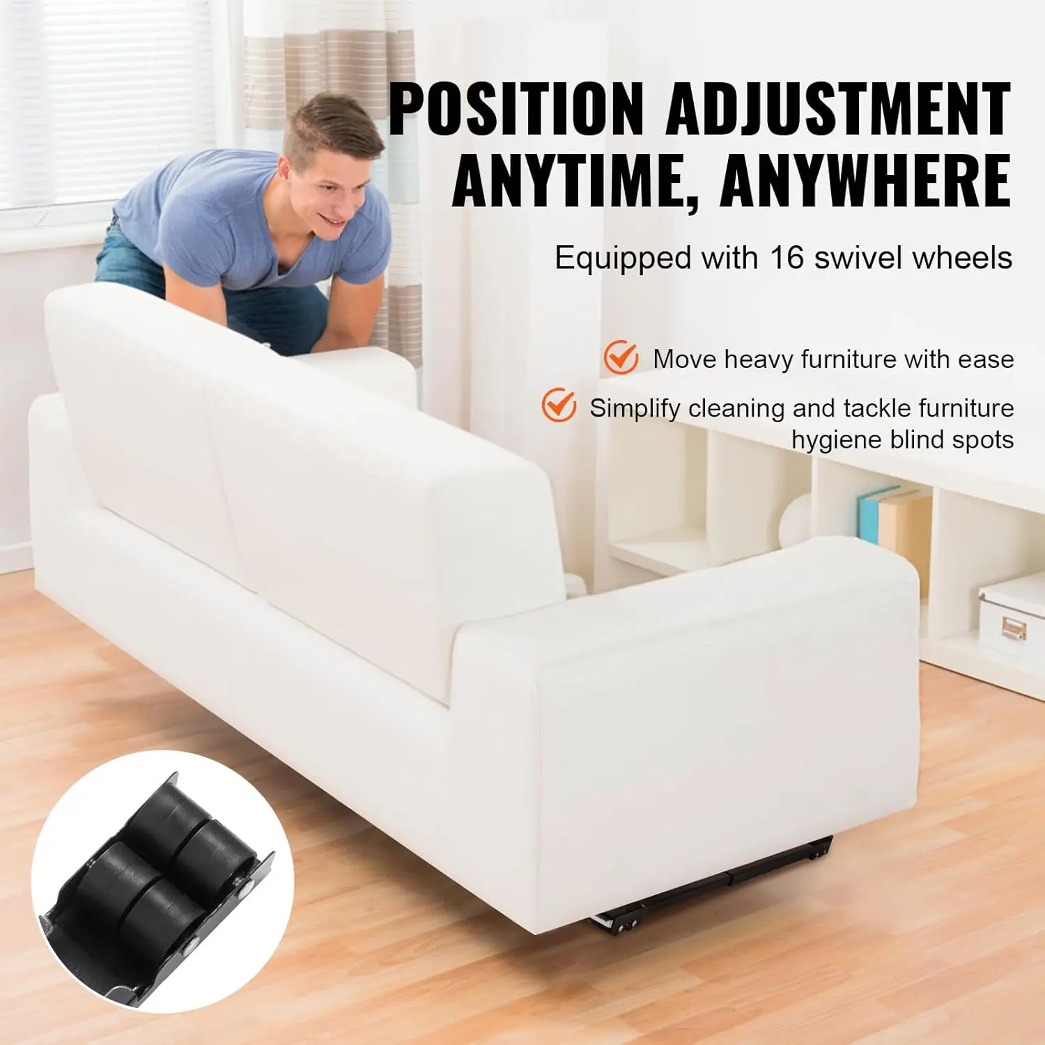 Heavy Duty Furniture Appliances Rollers, 660 lbs Total Load, Extendable Appliance Rollers Mobile Washing Machine Base