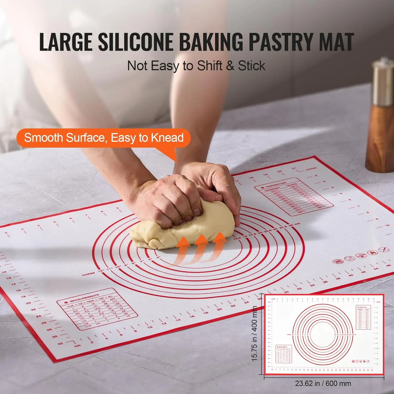 Adjustable Rolling Pin, Stainless Steel Dough Roller Designs,Rolling Pin with Thickness Rings and Pastry Baking Nonstick Mat Set
