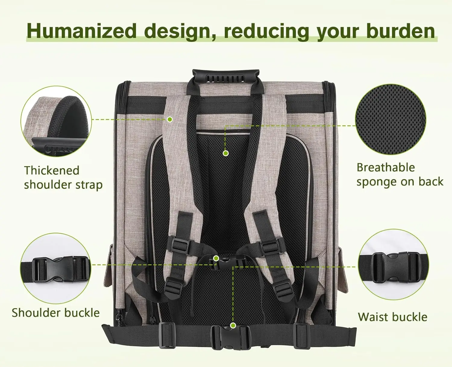Pet Carrier Backpack, Dog Carrier Backpack, Expandable with Breathable Mesh for Small Dogs Cats Puppies, Pet Backpack Bag