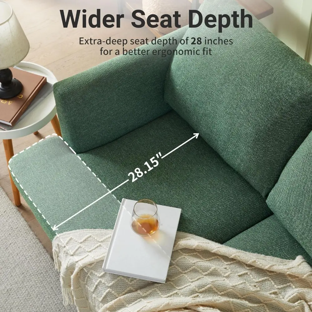 loveseat sofa 56" mid century modern small couches for small spaces love seat with 2-seat upholstered cushion sofa couches for b