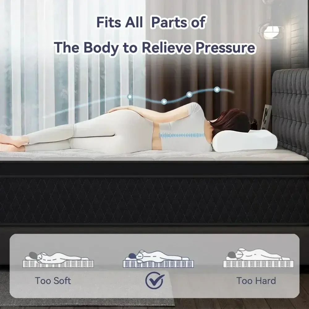 12 Inch Full Size Mattress,Memory Foam Hybrid Mattress in a Box,Individually Pocketed Springs for Isolate Motion, Pressure Relie