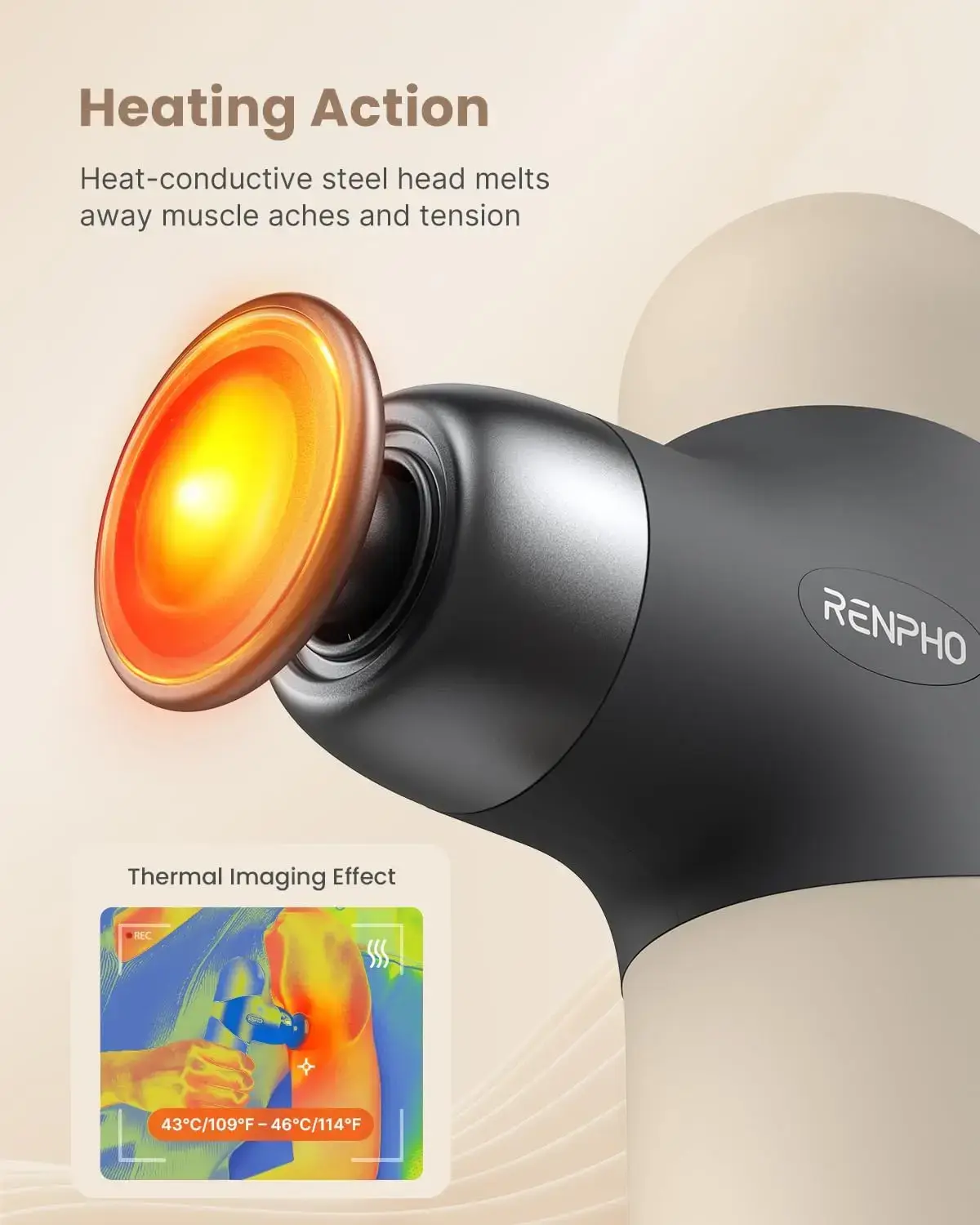 Mini Thermal Massage Gun with Heat, FSA HSA Eligible, Portable Deep Tissue Percussion Massager, Color Silicone Sleeves Travel