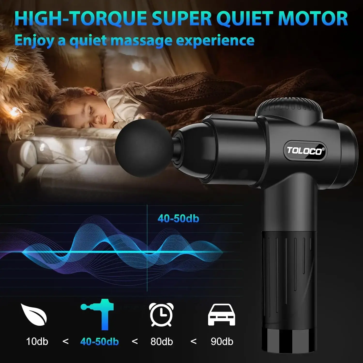 Massage Gun, Deep Tissue Back Massage for Athletes for Pain Relief, Percussion Massager with 10 Massages Heads &