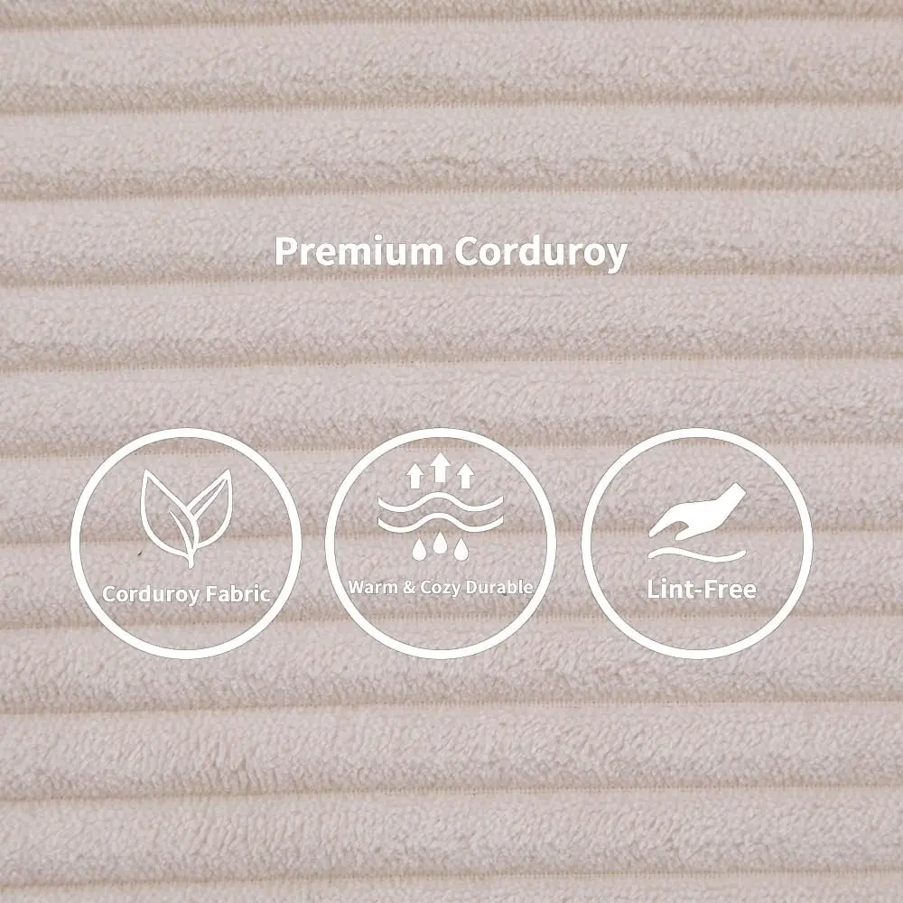 convertible sofa bed with folding mattress and fixed-frame design, corduroy upholstered floor sofa with armrests, lounge floor s