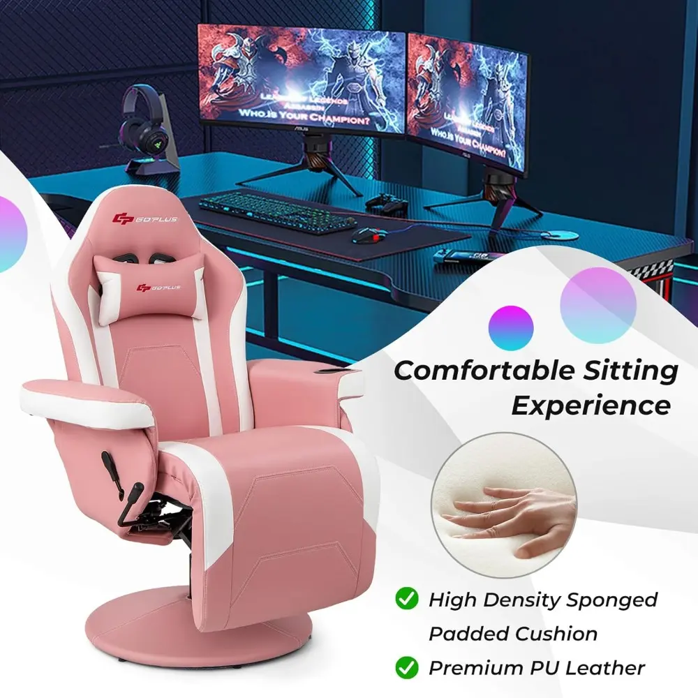 ergonomic massage gaming recliner with adjustable cup holder and footrest for home theater and living room comfort