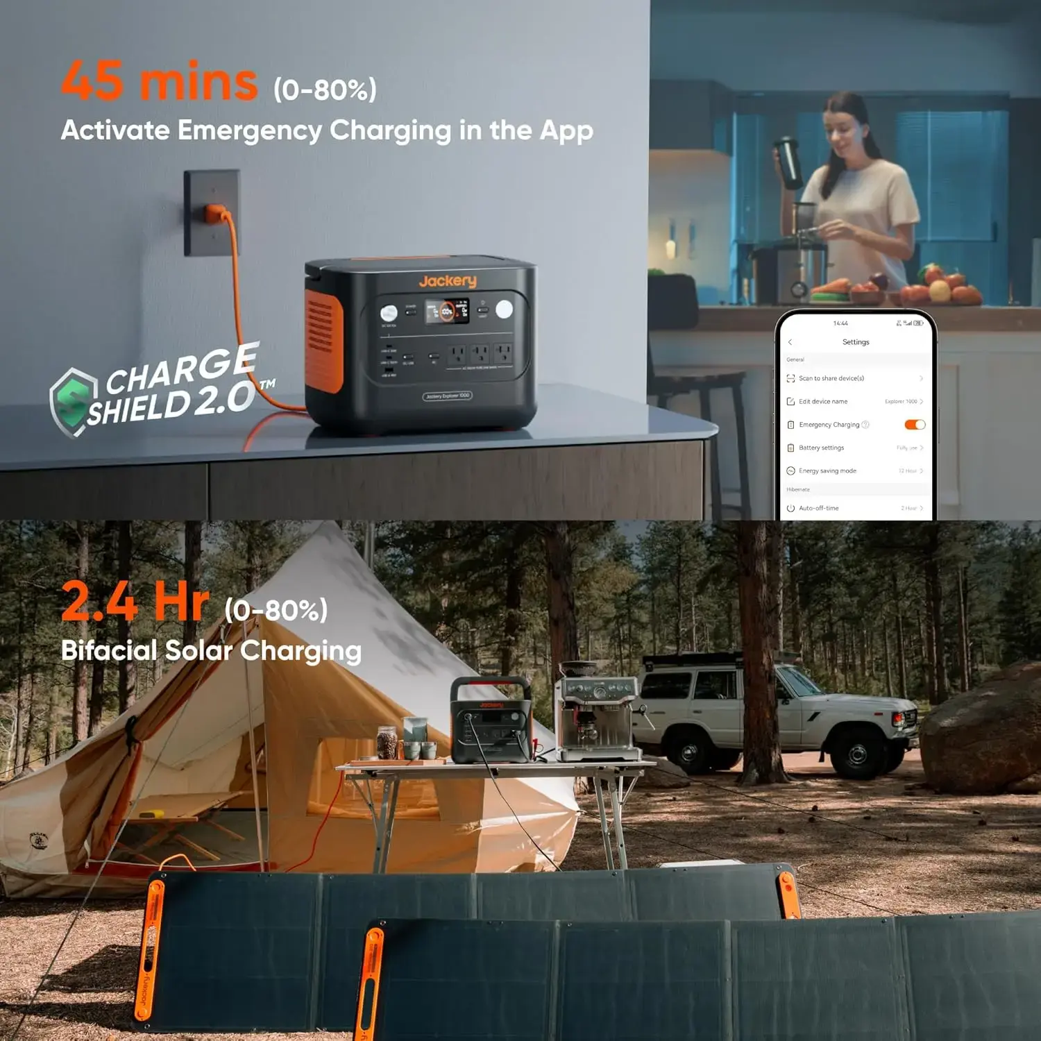 Solar Generator 1000 v2 with 200W Solar Panel(2024 New),1070Wh Portable Power Station LiFePO4 Battery