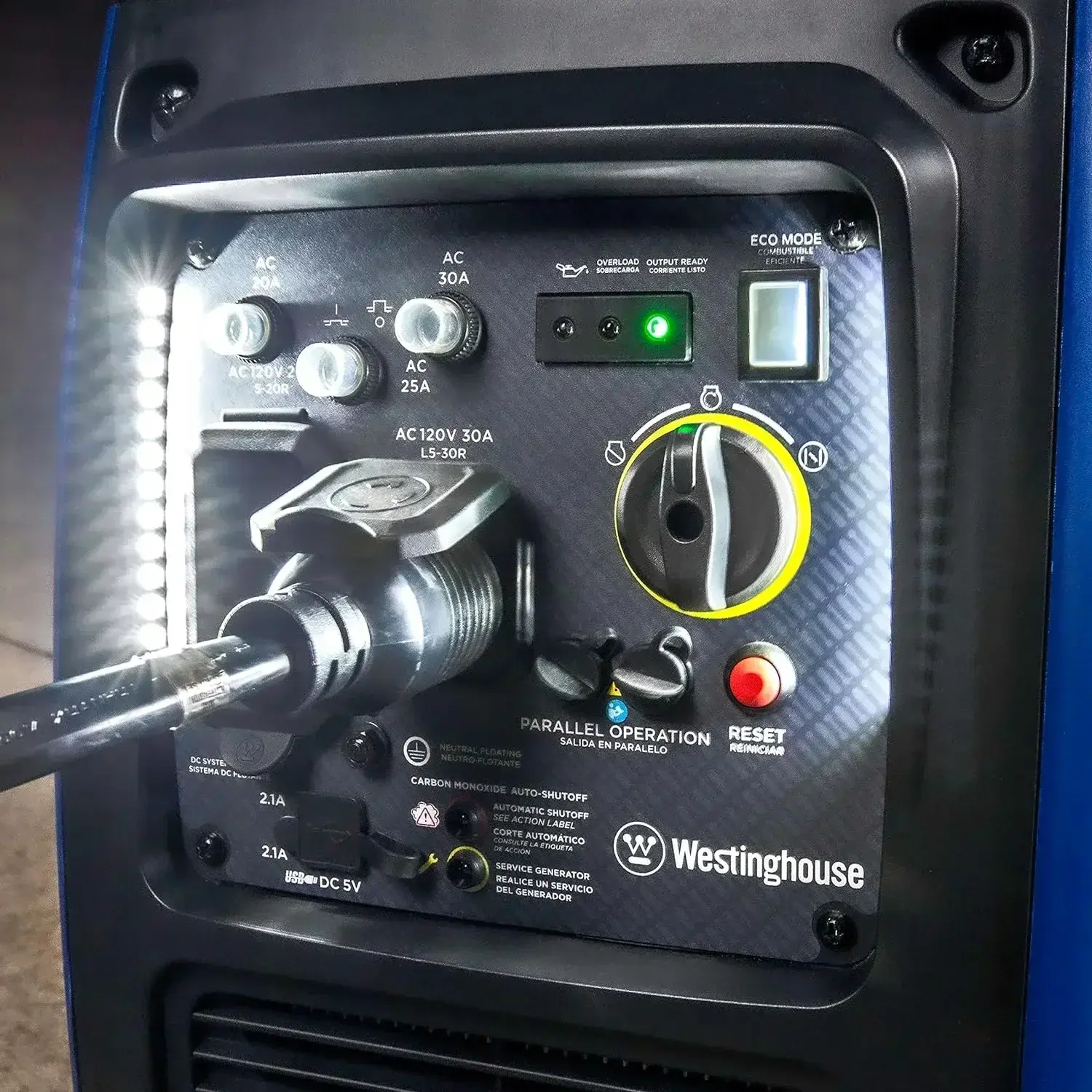 Outdoor Power Equipment 3700 Peak Watt Super Quiet Portable Inverter Generator, Wheel & Handle Kit, RV Ready 30A Outlet, Gas