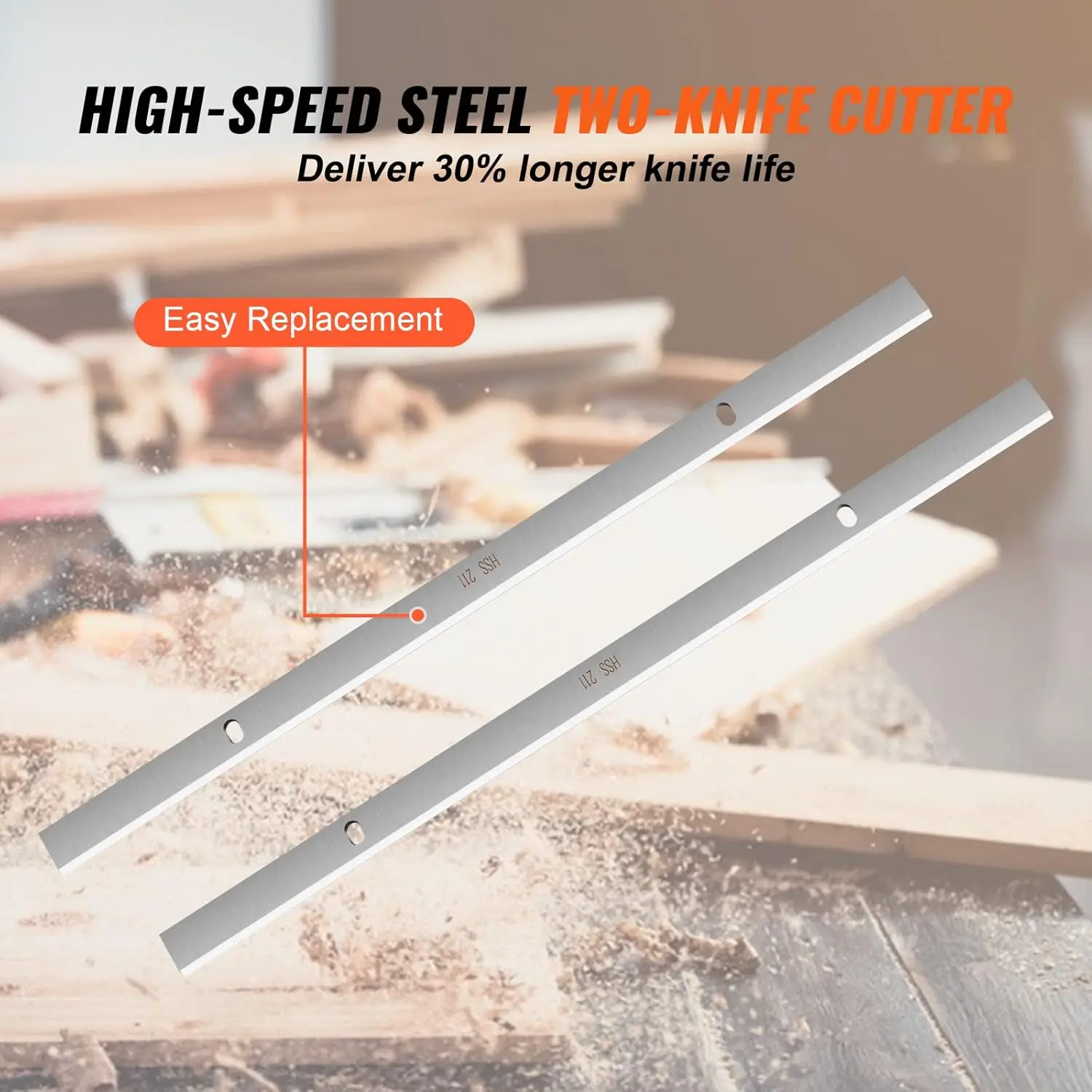 Thickness Planer, 13" Width Worktable Benchtop Planer, Two-Blade, 15-Amp 1800W Powerful Motor, 12" Extended Infeeding Table