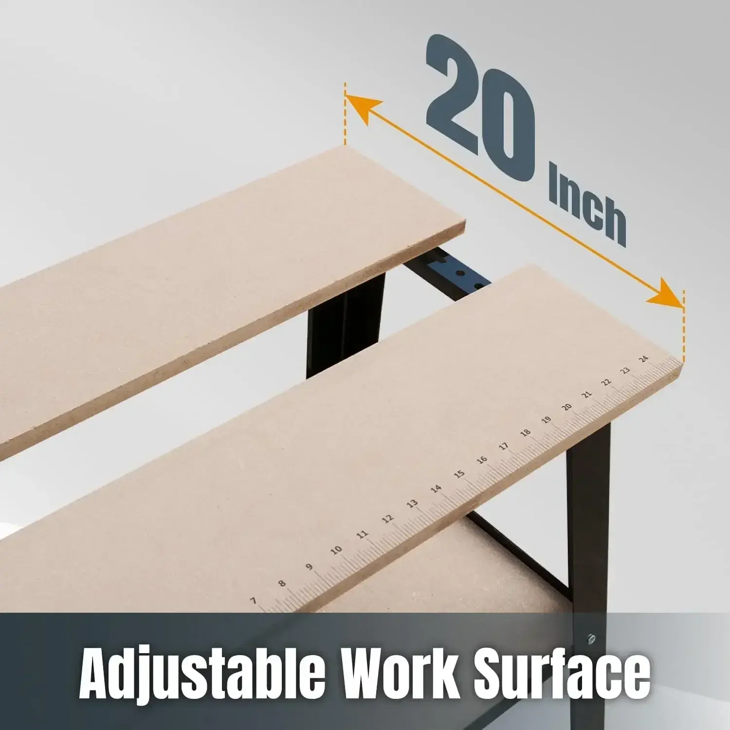 Tool Stand, MDF Split Top Expands to 20"x25", 32" Work Height Power Tool Stand for Drill Press, Belt Sander, Bench Grinder