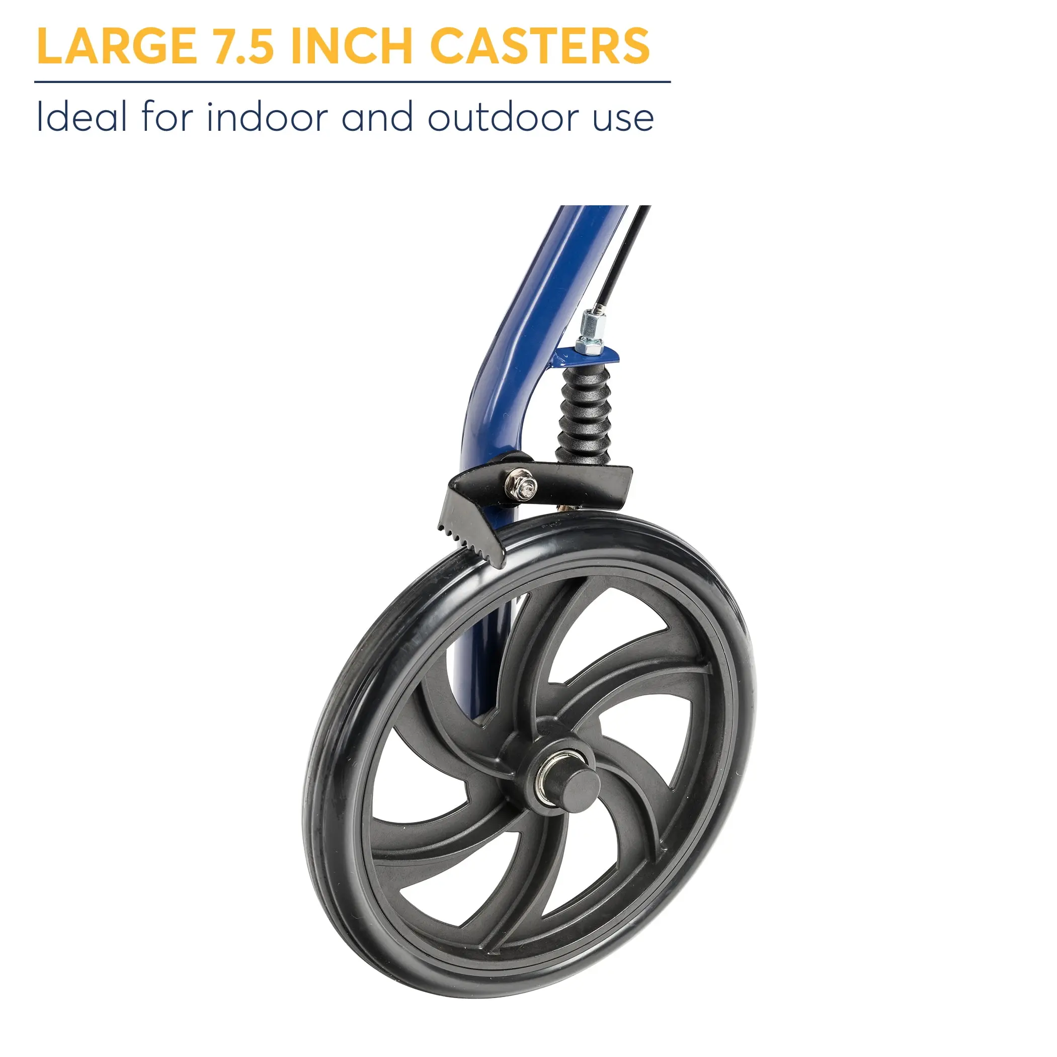 Four Wheel Rollator Rolling Walker with Fold Up Removable Back Support, Blue