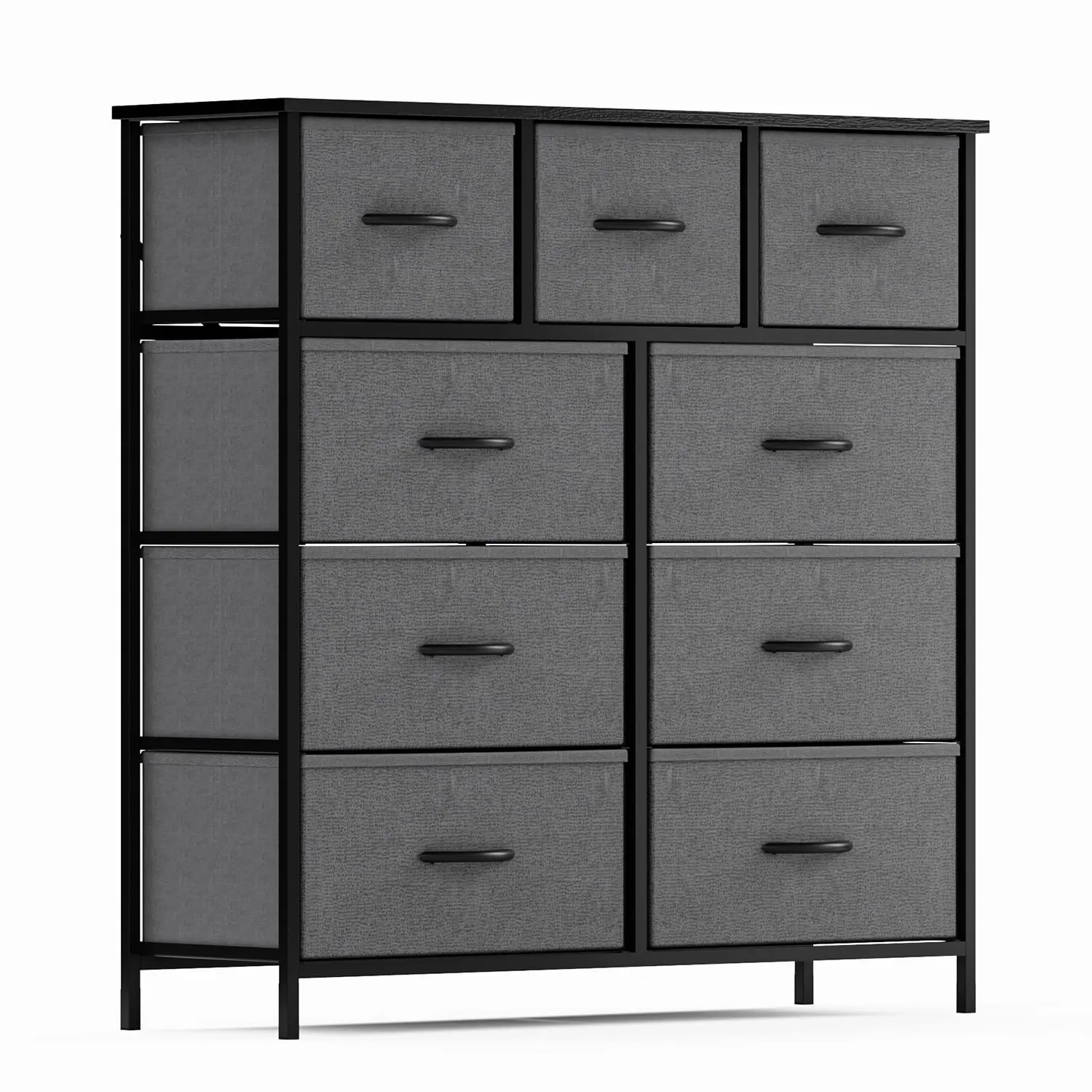 Fabric Dresser for Bedroom 9 Drawer, Grey