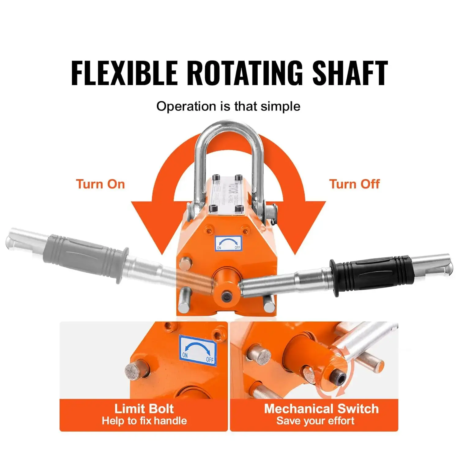 Magnetic Lifter, 880 lbs/400 kg Pulling Capacity, 2.5 Safety Factor, Neodymium & Steel, Lifting Magnet with Release