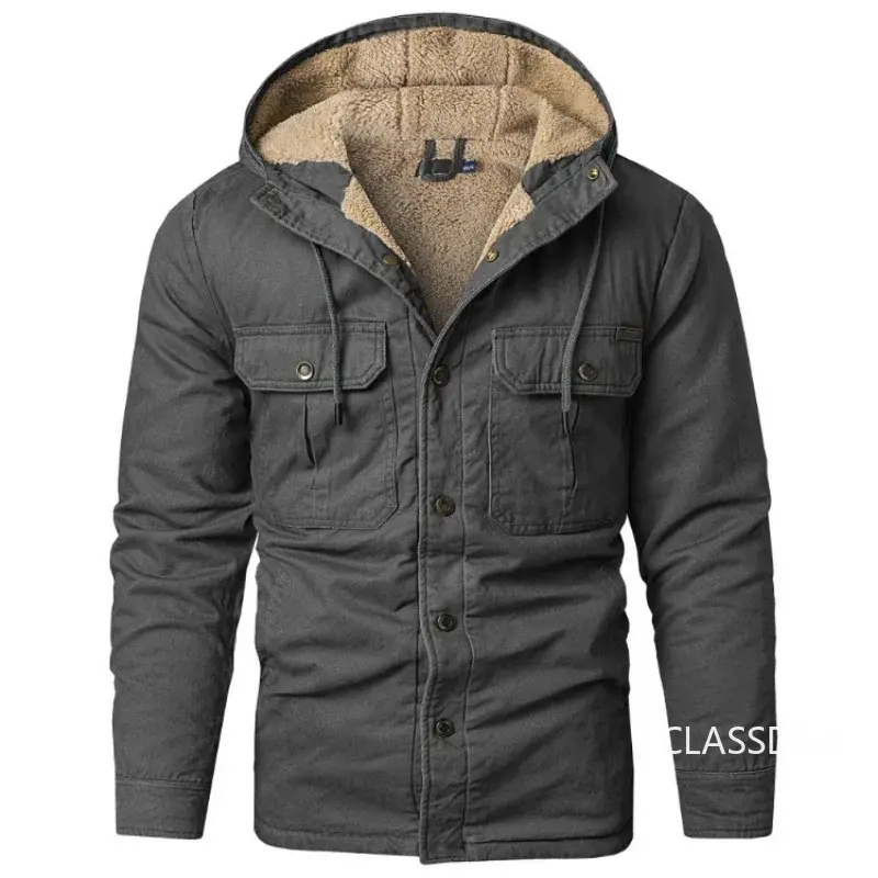 Men Harajuku Hooded Loose Shirts Jackets New Male Winter Casual Shirts Coats Fleece Warm Jackets European Style US Size S-2XL