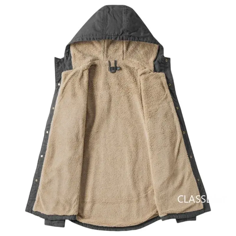 Men Harajuku Hooded Loose Shirts Jackets New Male Winter Casual Shirts Coats Fleece Warm Jackets European Style US Size S-2XL