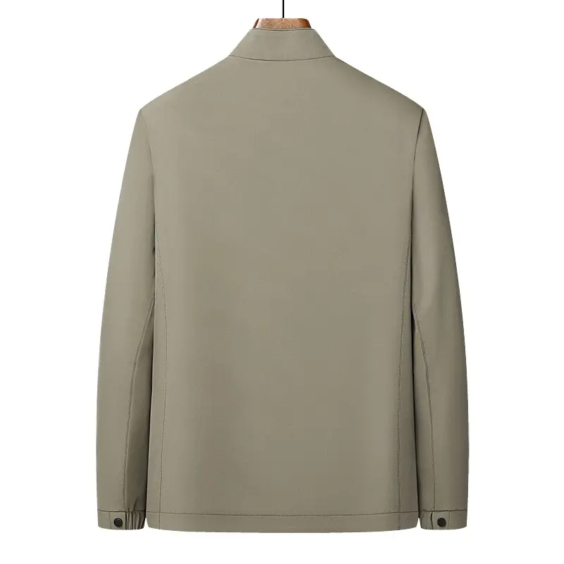 New Spring Men Stand Collar Business Casual Thin Jackets Good Quality Middle Aged Men Slim Fit Executive Coats Jackets Size 4XL