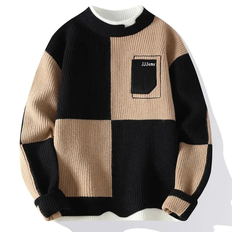 New Fashion Men O-Neck Pullovers Knitted Sweaters Man Outwear Casual Sweaters Quality Male Loose Pullovers Winter Clothing XXL