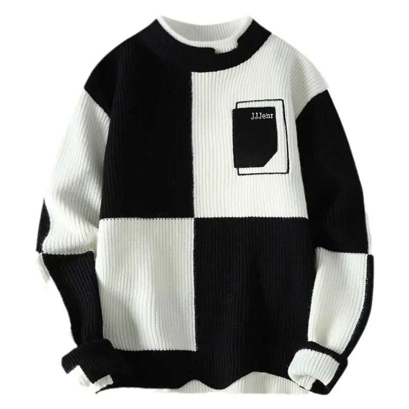 New Fashion Men O-Neck Pullovers Knitted Sweaters Man Outwear Casual Sweaters Quality Male Loose Pullovers Winter Clothing XXL