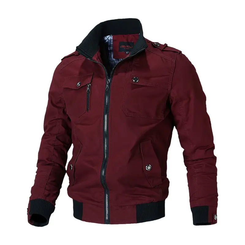 Men Military Jackets Chaquetas Stand-up Collar Casual Coats High Quality Men Multi-pocket Tooling Jackets Spring Autumn Coats  5