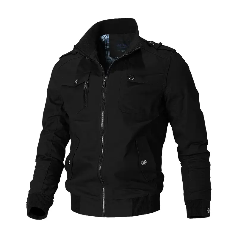 Men Military Jackets Chaquetas Stand-up Collar Casual Coats High Quality Men Multi-pocket Tooling Jackets Spring Autumn Coats  5