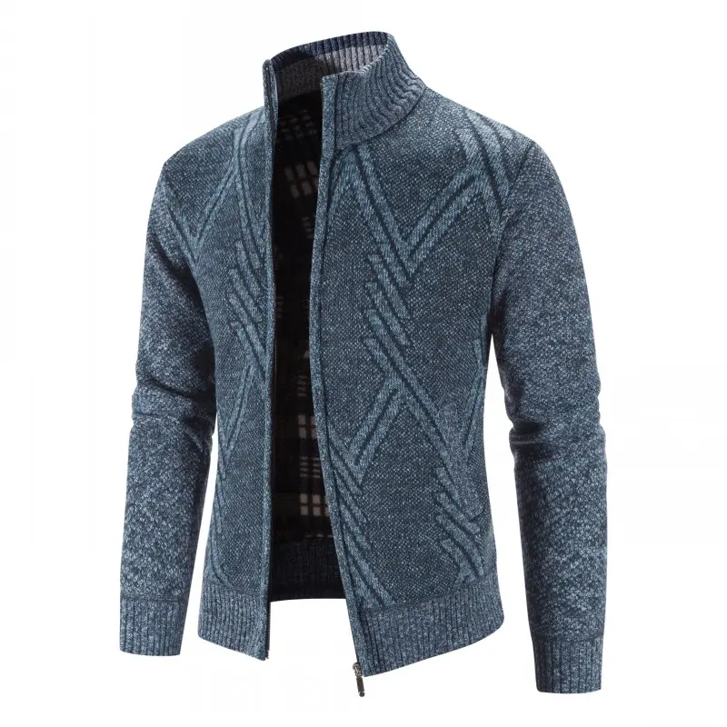 Winter Jackets Men Cardigans Sweatercoats High Quality Male Stand-up Collar Casual Cardigans Slim Fit Warm Sweaters Size 4XL
