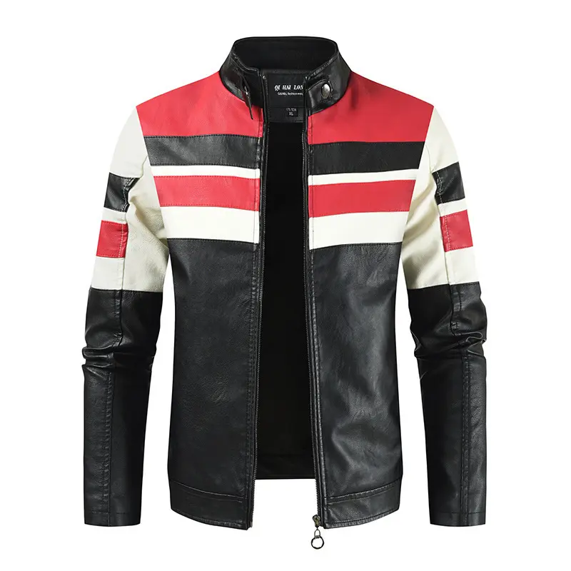 New Spring Men Slim Fit Leather Jackets Casual PU Leather Coats HIgh Quality Male Stand Collar Leather Jaquetas Jackets And Coat
