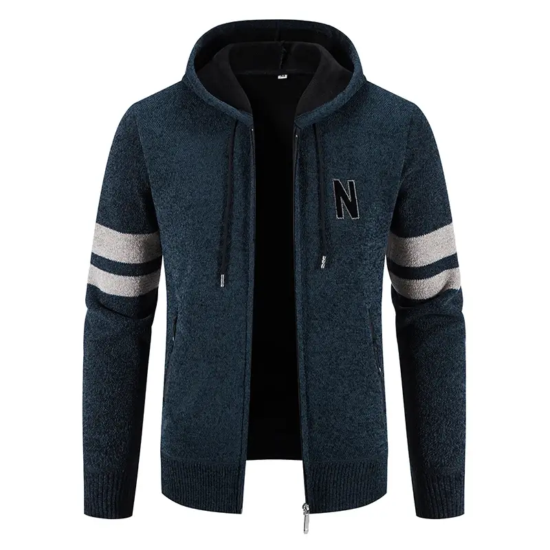 New Winter Men Hooded Cardigans Sweatercoats Male Casual Sweaters Jackets Thicker Warm Hoodies Sweaters Autumn Cardigans 3XL