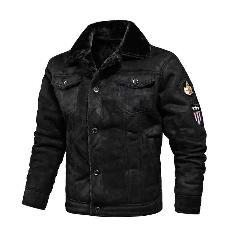 New Winter Men Leather and Fur Integrated Jackets and Coats New Fashion Male Fleece Warm Bomber Jackets Slim Fit Jaquetas 4XL
