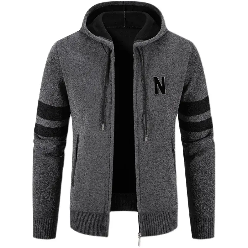 New Winter Men Hooded Cardigans Sweatercoats Male Casual Sweaters Jackets Thicker Warm Hoodies Sweaters Autumn Cardigans 3XL