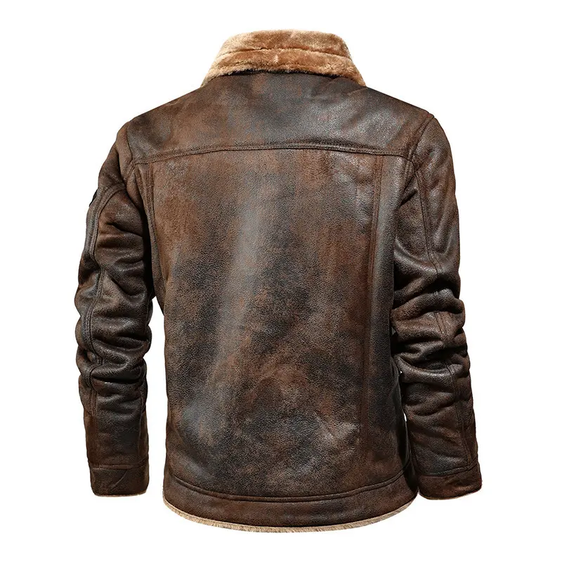 New Winter Men Leather and Fur Integrated Jackets and Coats New Fashion Male Fleece Warm Bomber Jackets Slim Fit Jaquetas 4XL