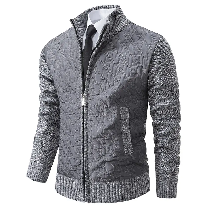 Men Cardigan Sweatercoats Stand Collar Fleece Thicker Warm Sweaters New Autumn Winter Male Outwear Slim Sweaters Jackets 3XL