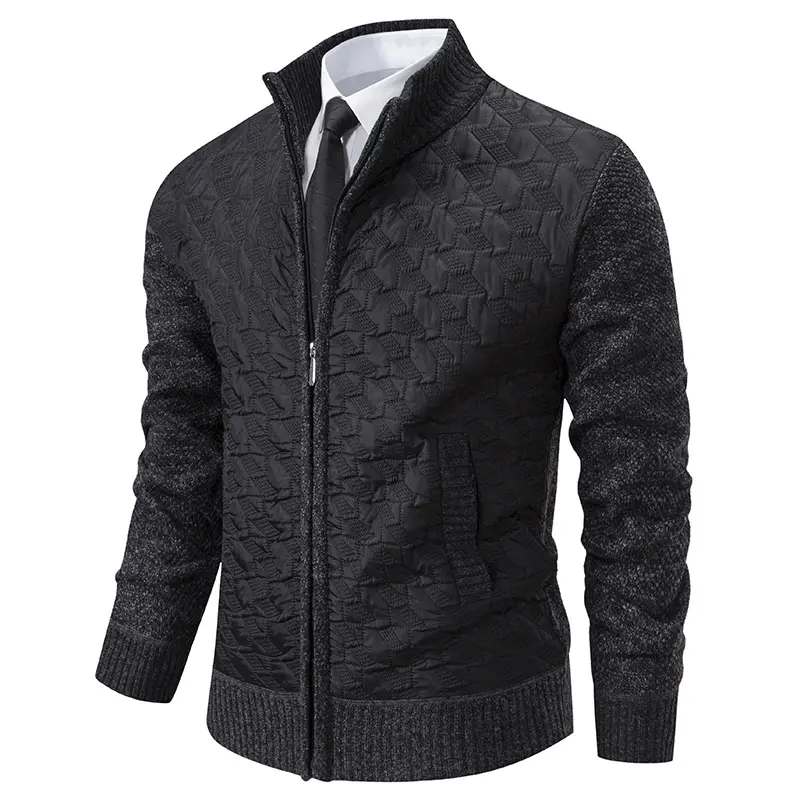 Men Cardigan Sweatercoats Stand Collar Fleece Thicker Warm Sweaters New Autumn Winter Male Outwear Slim Sweaters Jackets 3XL