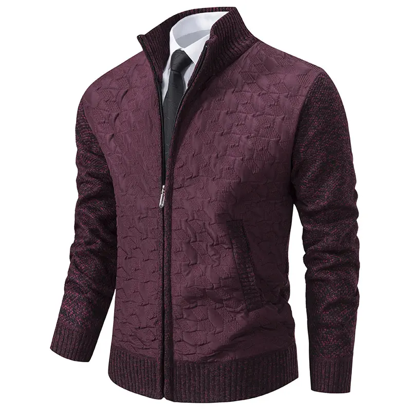 Men Cardigan Sweatercoats Stand Collar Fleece Thicker Warm Sweaters New Autumn Winter Male Outwear Slim Sweaters Jackets 3XL
