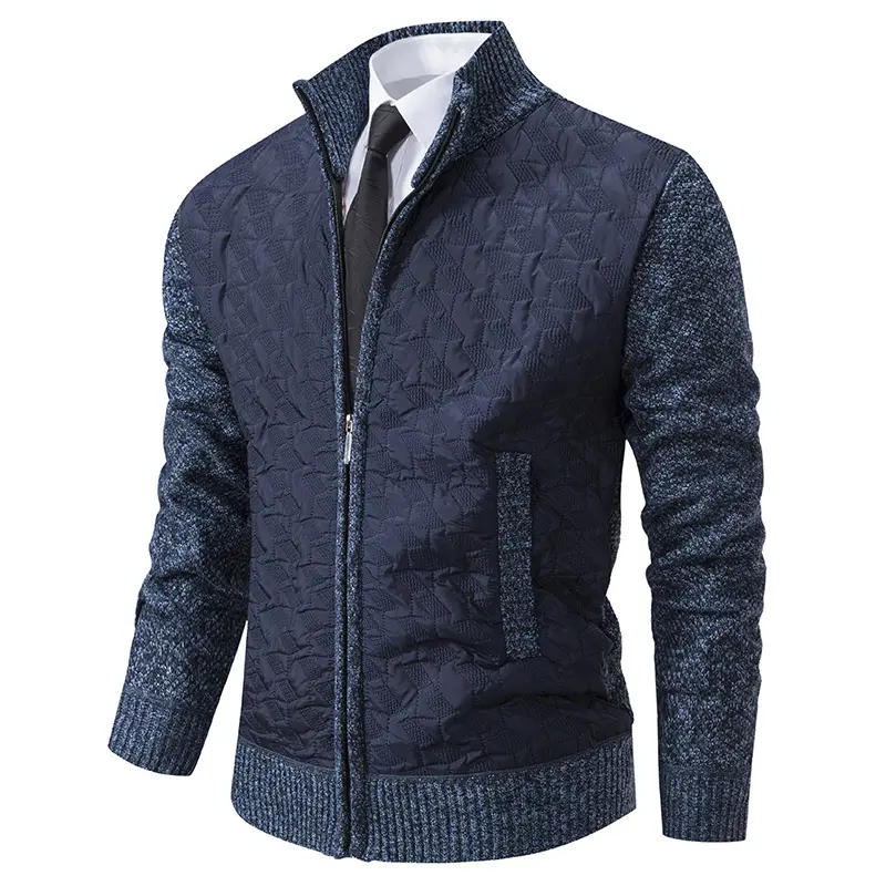 Men Cardigan Sweatercoats Stand Collar Fleece Thicker Warm Sweaters New Autumn Winter Male Outwear Slim Sweaters Jackets 3XL