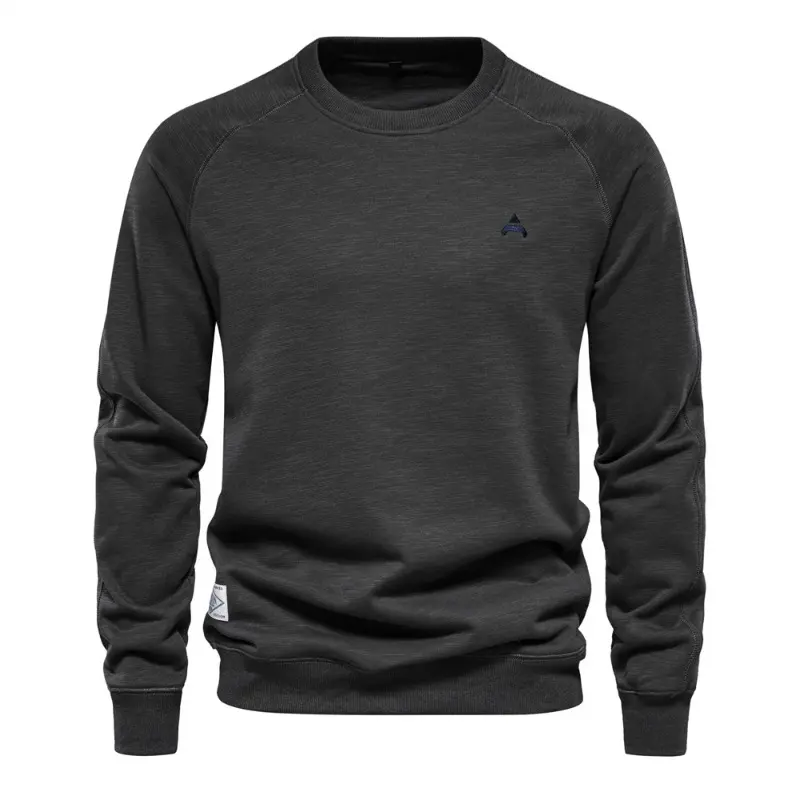 New Spring Autumn Men O-neck Pullovers Cotton Sweatshirts Quality Male Outwear Solid Casual Sweatshirts Size XXL Men's Clothing