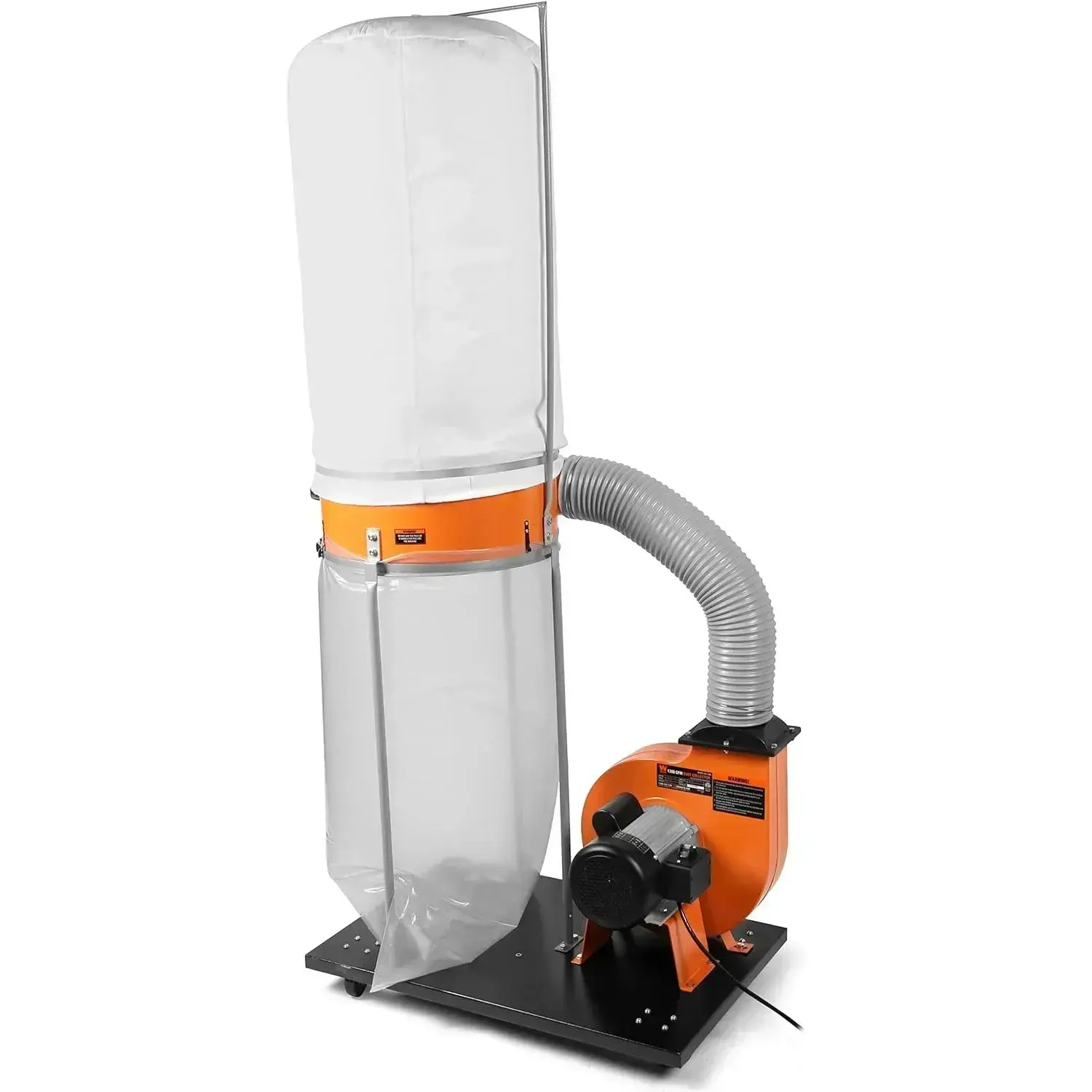 DC1300 1,300 CFM 14-Amp 5-Micron Woodworking Dust Collector with 50-Gallon Collection Bag and Mobile Base , Black