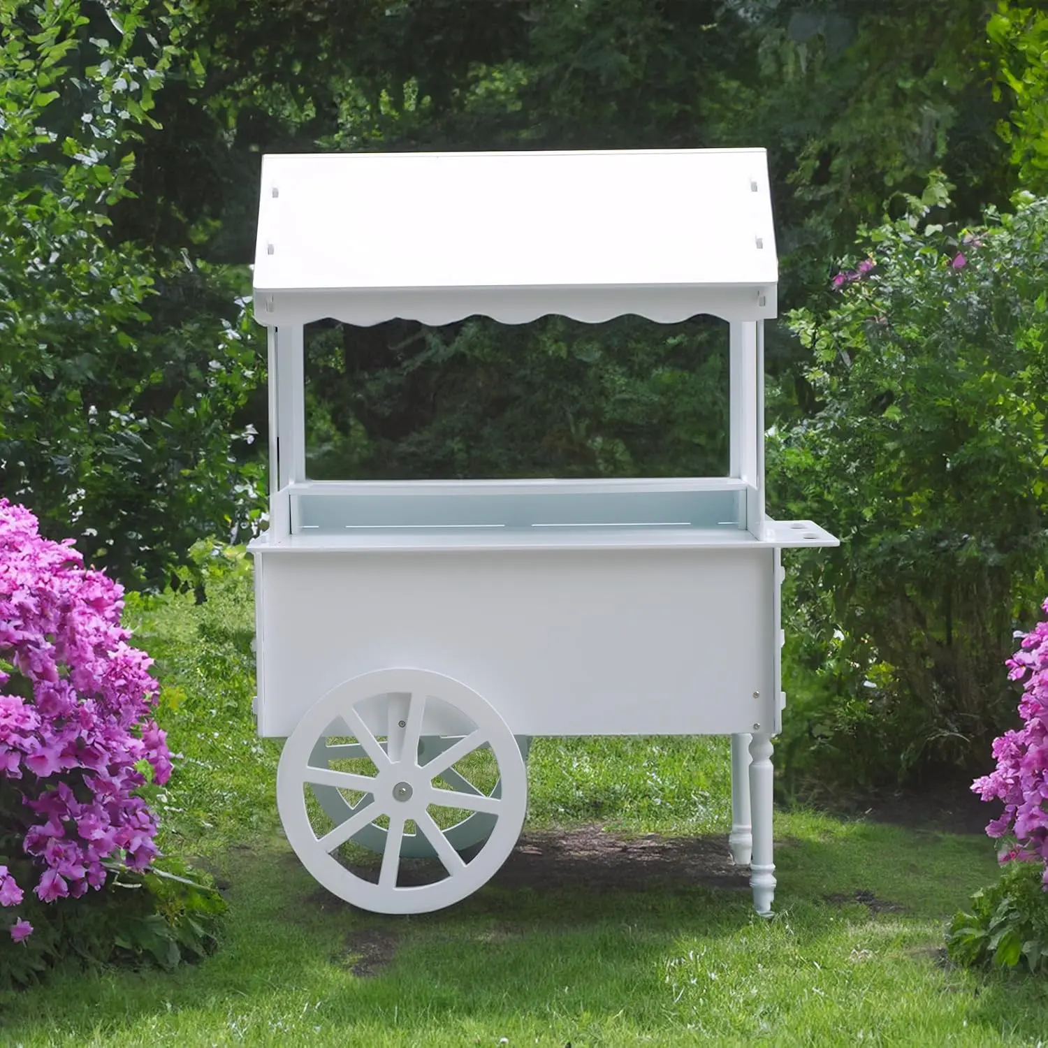 Candy Cart Display Stand With Wheels for Party - Cake Stand - Dessert Cart - Decorated Wood for Birthdays Wedding
