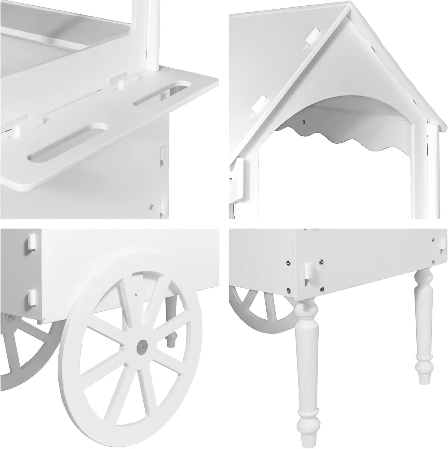 Candy Cart Display Stand With Wheels for Party - Cake Stand - Dessert Cart - Decorated Wood for Birthdays Wedding